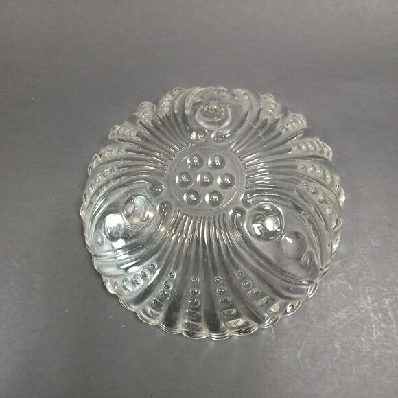 Vintage 4 5/8" Anchor Hocking Clear Boopie Pattern Footed Bowl, Bubble Pattern - Picture 6 of 10